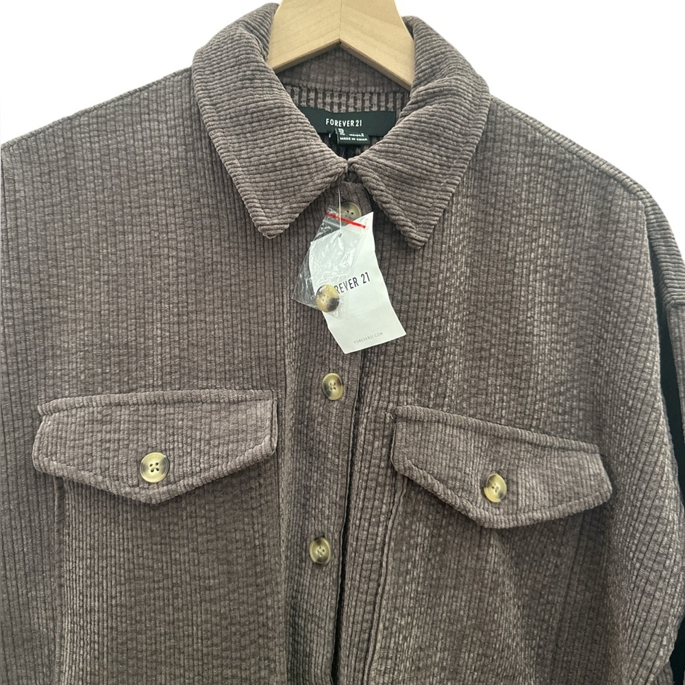 Forever 21 Women’s Oversized Dark Purple Button Jacket - Picture 4 of 5